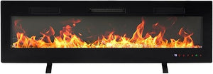 Electric Fireplace Wall Mounted Recessed Freestanding with Remote