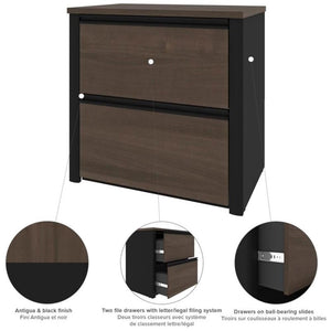 5-Piece L-Shaped Office Desk Set with Lateral Filing Cabinet