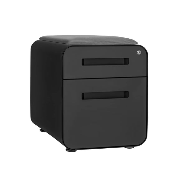 2-Drawer Mobile File Cabinet with Cushion Seat