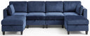 110" U-Shaped Modular Sectional Sofa with Storage & Charging