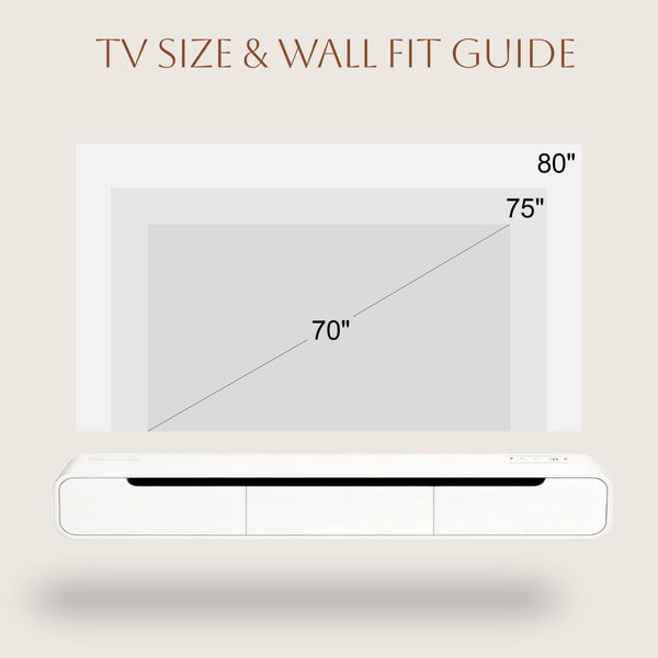 Floating TV Stand with Power Outlet – 70.8" Wall Mounted Entertainment Center