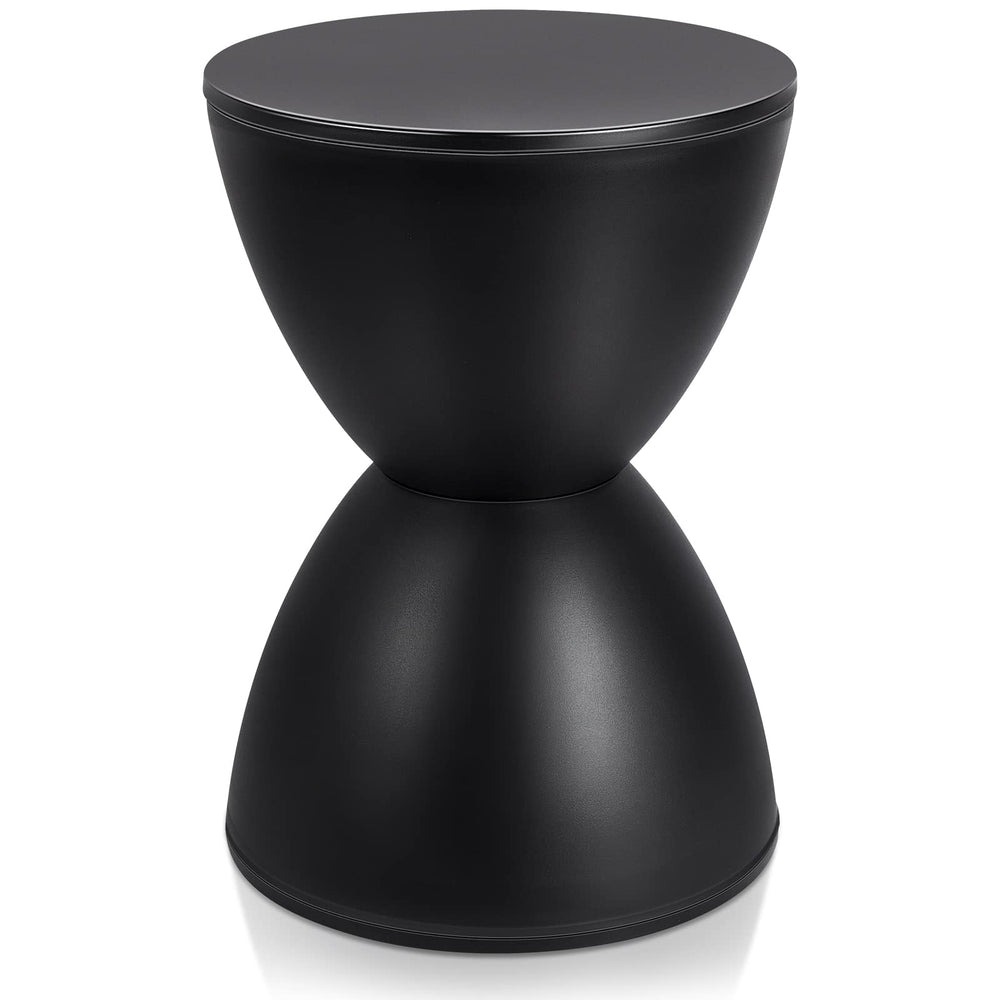 Black Hourglass Plastic Outdoor Side Table