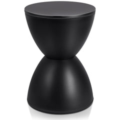 Round Plastic Drum Side Table – Black
