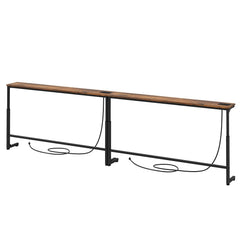 Extra Long Behind Couch Console Table with Power Outlets