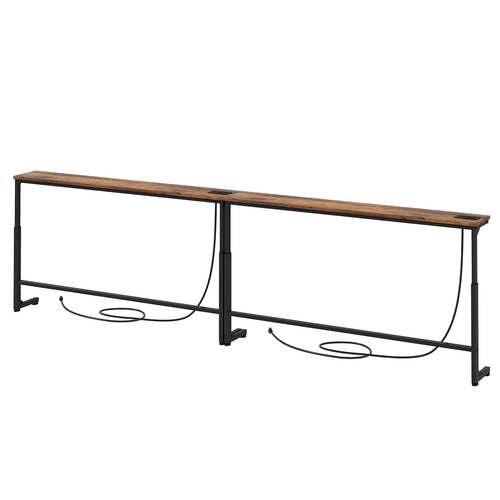 Extra Long Behind Couch Console Table with Power Outlets