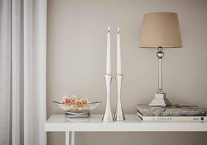 Spiral Candlestick Holders Set of 2 – Polished Metal Taper Candle Holders