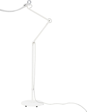 e-Reading Floor Lamp – Dimmable, 13 Color Modes, Adjustable Arm, Matte Silver
