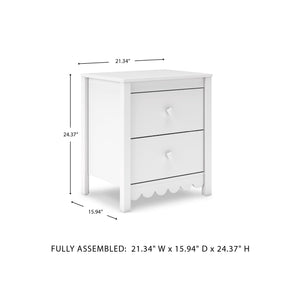 2-Drawer Nightstand with Scallop Design – Matte Finish
