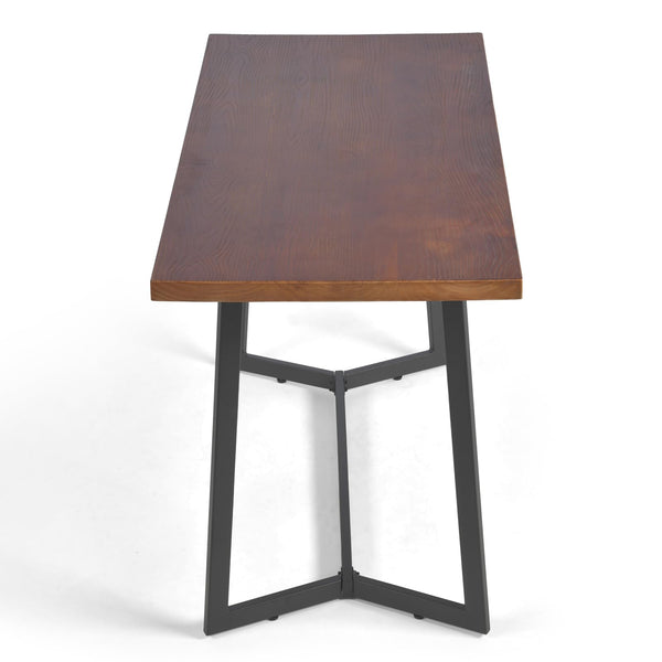 Industrial Solid Wood Dining Table & Desk with Metal Legs