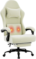 High Back Fabric Gaming Chair with Footrest