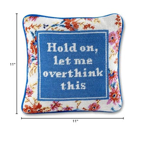Needlepoint Throw Pillow – Overthink – Blue Velvet, 11x11