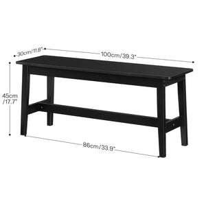 Bamboo Dining Bench with Metal Legs – Farmhouse Kitchen & Entryway Bench