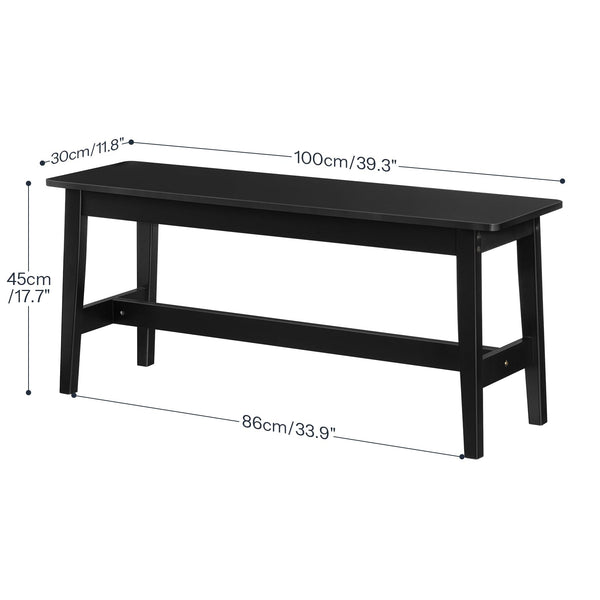 Bamboo Dining Bench with Metal Legs – Farmhouse Kitchen & Entryway Bench