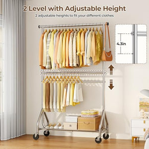 Heavy Duty Double Rod Clothes Rack