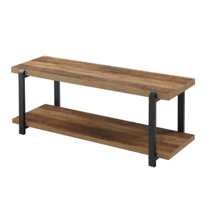 Industrial Entryway Storage Bench with Steel Frame — 47 Inch