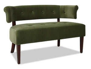Mid-Century Upholstered Tufted Entryway Bench with Back Settee