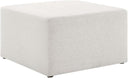 Square Upholstered Ottoman with Velvet Fabric & Wood Legs