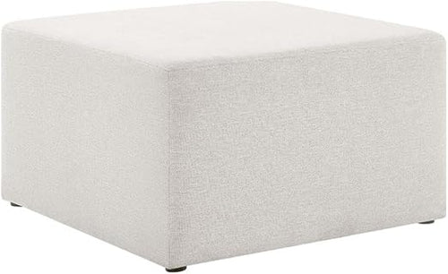 Square Upholstered Ottoman with Velvet Fabric & Wood Legs