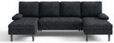 U-Shaped Sectional Sofa with Double Chaise Lounge, 101" Chenille 4-Seat Couch