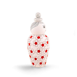 Porcelain Decorative Vase with Removable Lid - Red
