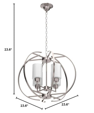 4-Light Globe Chandelier with Frosted Glass Shades