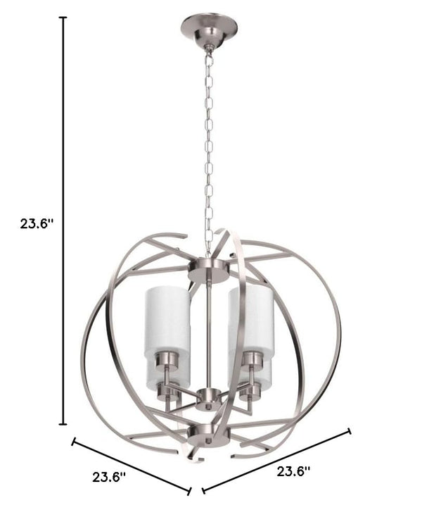 4-Light Globe Chandelier with Frosted Glass Shades