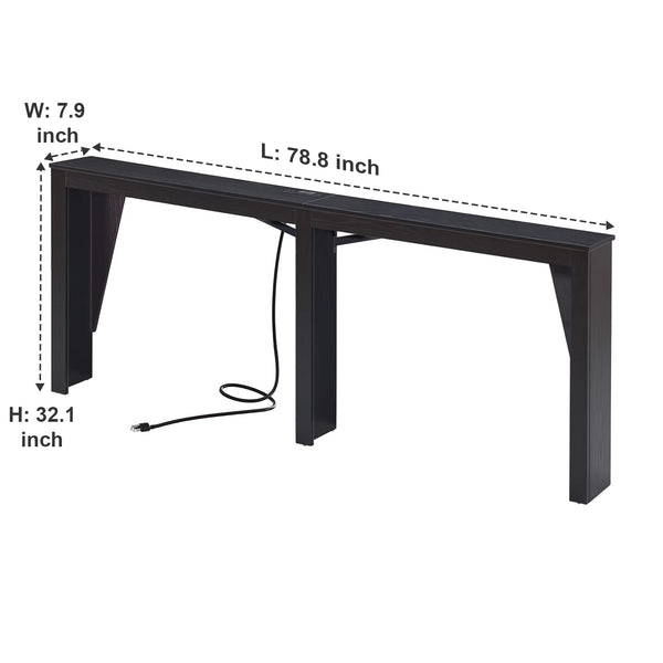 Narrow Console Table with Power Outlets & USB Ports