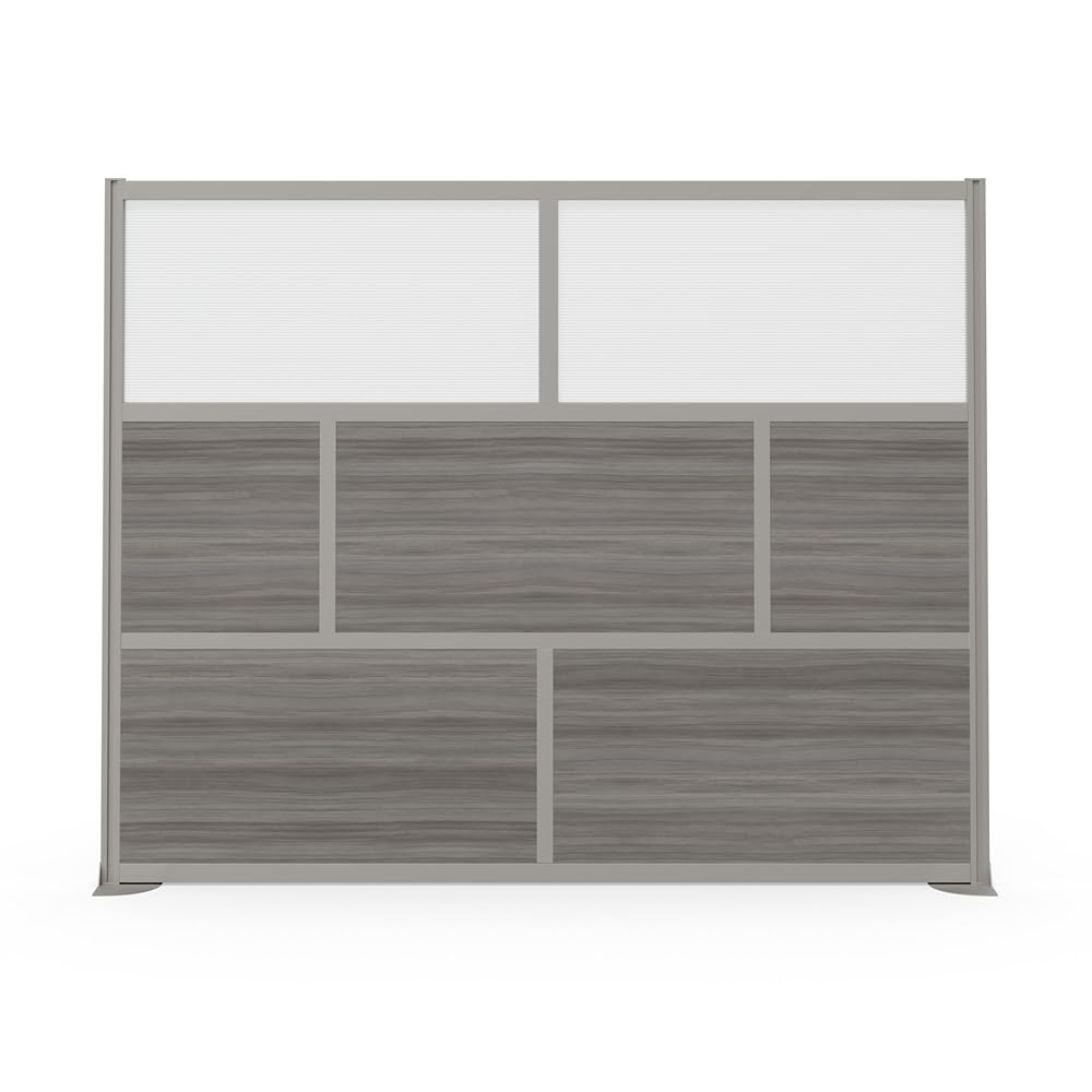 Modern Office Partition Panel – Laminate & Polycarbonate Room Divider 76"H x 96"W
