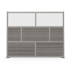 Modern Office Partition Panel – Laminate & Polycarbonate Room Divider 76"H x 96"W