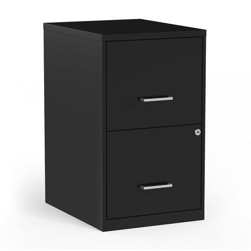 2-Drawer Vertical File Cabinet Letter Size Lockable Black