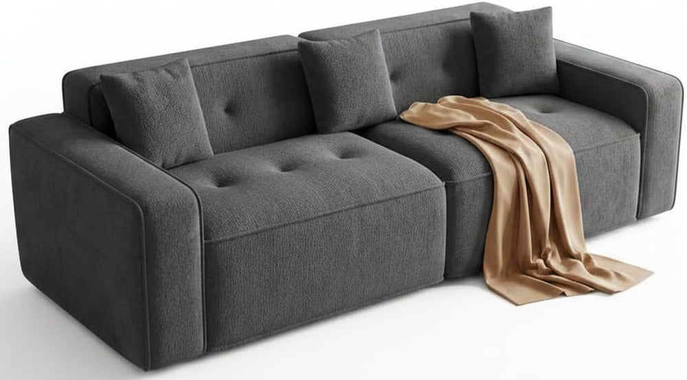 100" Cloud Boneless Loveseat – 2-Seater Chenille Foam Sofa