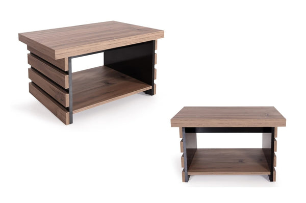 87" 4-Piece Wood Office Furniture Set – Executive Desk, Storage Cabinet, File Cabinet & Coffee Table