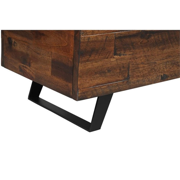 Acacia Wood Storage Trunk with Hinged Lid