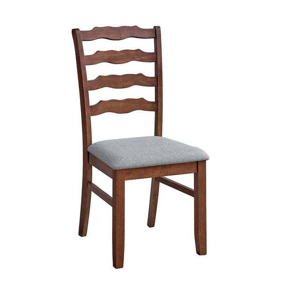 Ladder Back Dining Chairs Set of 2 — Solid Wood, Upholstered Seat