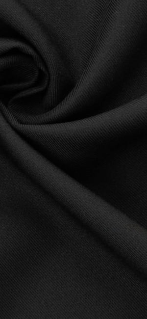 100% Wool Gabardine Fabric by the Yard – Black
