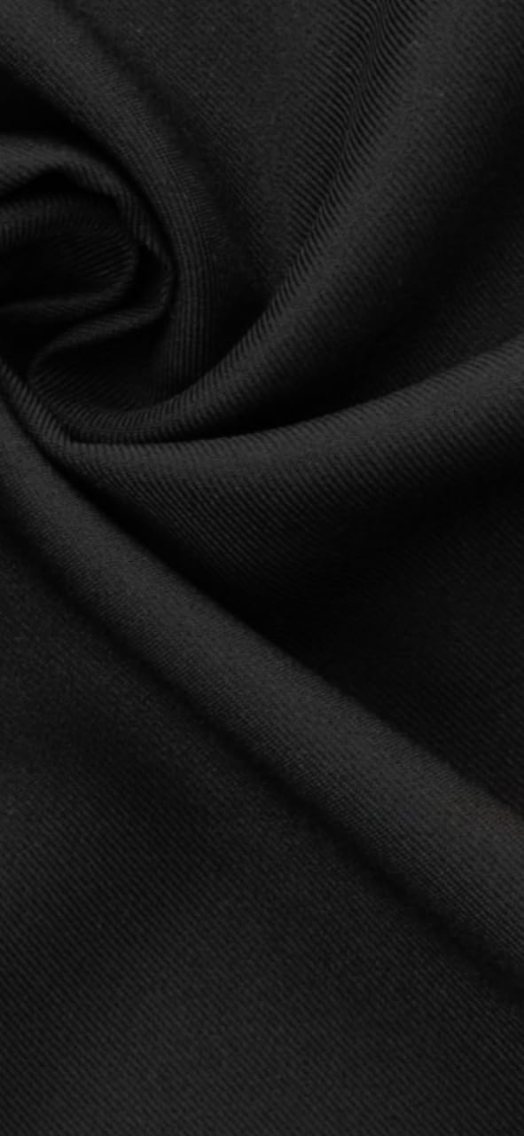 100% Wool Gabardine Fabric by the Yard – Black