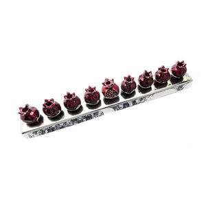 Pomegranate Strip Hanukkah Menorah — Aluminum, 14.5 Inch