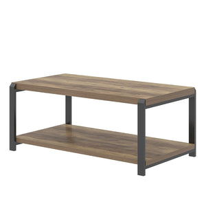 Industrial Rectangle Coffee Table with Storage Shelf