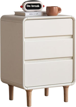 Solid Wood Nightstand with Drawers