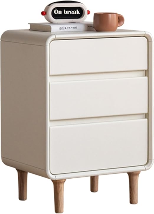 Solid Wood Nightstand with Drawers