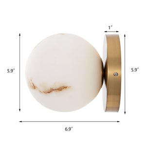 Gold Globe Wall Sconce with Marble Resin Shade