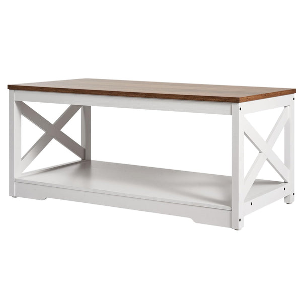 3-Piece Farmhouse Coffee Table Set with Charging Station