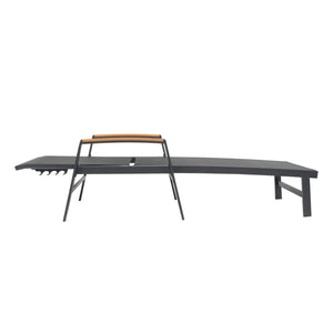 Outdoor Aluminum Adjustable Chaise Lounge Chair with Mesh Seating