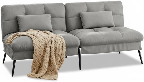 Convertible Futon Sofa Bed with Adjustable Backrest
