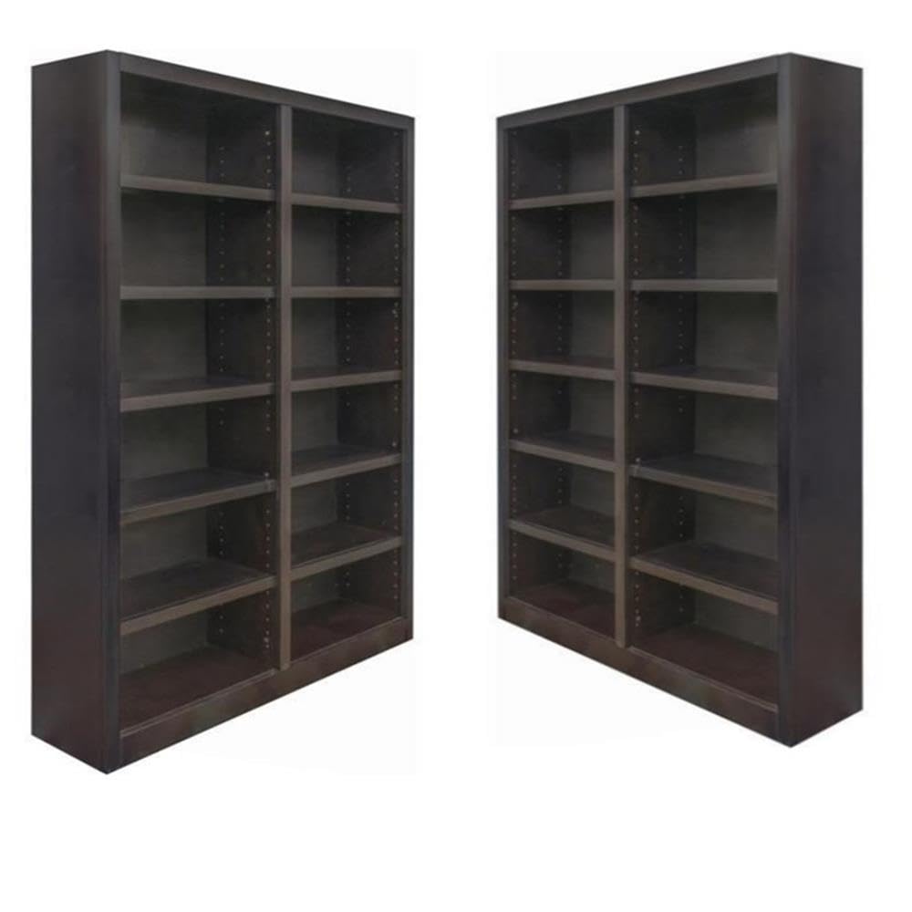 84" Tall Wood Bookcase Set of 2 – Espresso