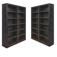 84" Tall Wood Bookcase Set of 2 – Espresso