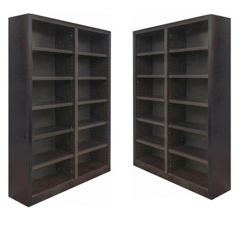 84" Tall Wood Bookcase Set of 2 – Espresso
