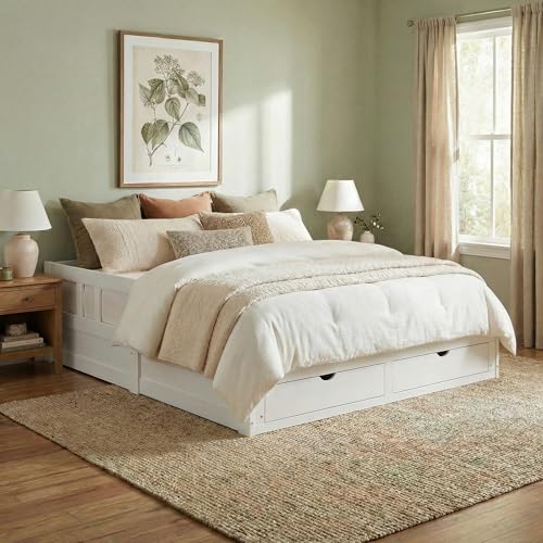 Twin to King Convertible Daybed with Trundle & Storage Drawers – Solid Pine Wood