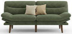 Convertible Futon Sofa Bed with Adjustable Backrest & Armrests