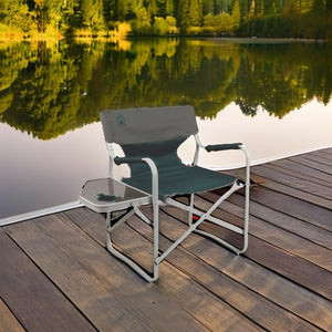 Folding Camping Chair with Side Table & Cup Holder